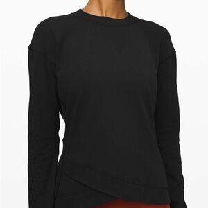 Lululemon Black Long Sleeve Women's Top with Cross bottom detail